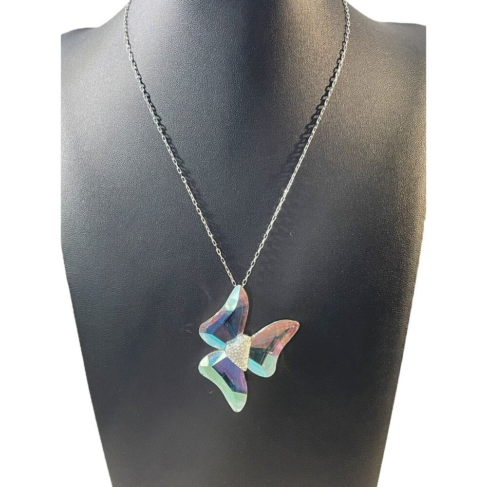 Swarvozki Faceted Crystal Aurora Borealis “Eglantine” Pendant Necklace Abstract